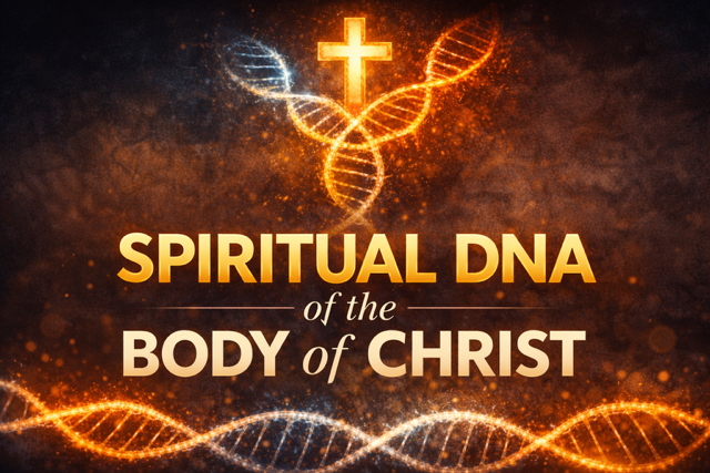 Christian spiritual DNA concept showing unity in the Holy Spirit through the body of Christ
