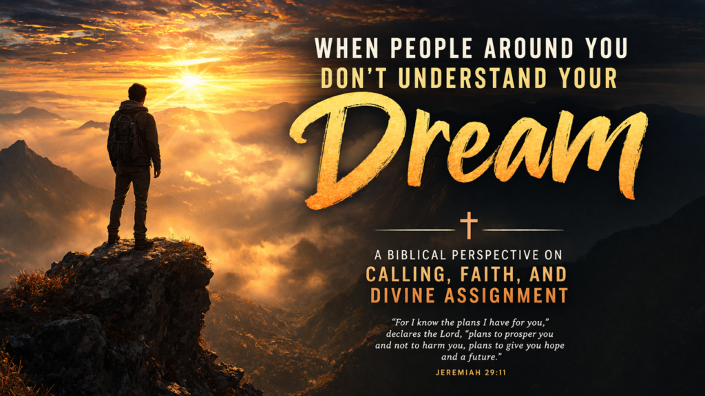 God-given dream and calling, trusting God when people don’t understand your purpose